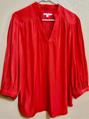 Chico's Scarlet V-Neck Peasant Blouse